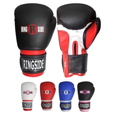 Imagem de Ringside Luvas de treino de boxe estilo profissional Kickboxing Muay Thai Gel Sparring luvas de pancadas, grande/GG, preto/vermelho