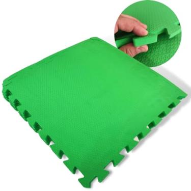 Imagem de Kit 8 Tapete EVA Infantil Tatame Bebe Criança Placa de 50x50cm 10mm Área de 2m² Diversas Cores Brinquedoteca Atividades (Verde Bandeira)