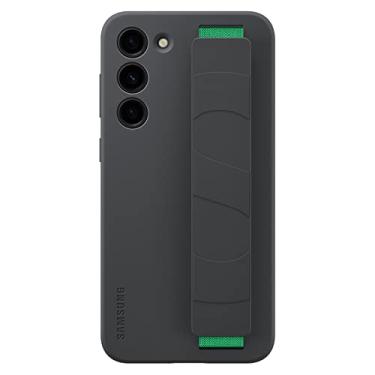 Imagem de SAMSUNG Capa para celular Galaxy S23+ Plus com aderência de silicone, capa protetora com textura suave e sedosa, alça destacável, versão dos EUA, EF-GS916TBEGUS, preta