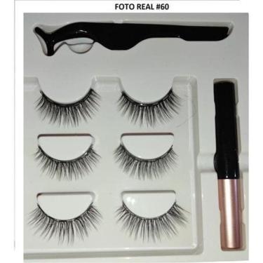 Imagem de Kit Cílios Magnéticos Postiços Com Imã + Delineador - 60