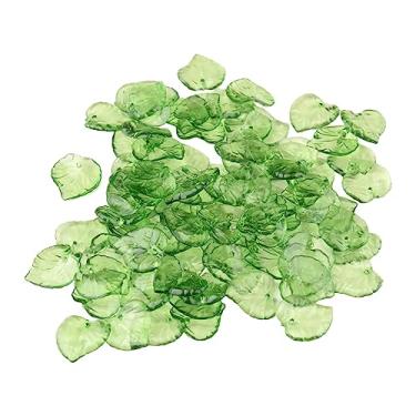 Imagem de NUEAYMS 100 peças de pingente de folha de acrílico folhas verdes contas soltas para brincos faça você mesmo colares chaveiro descobertas de fabricação de joias