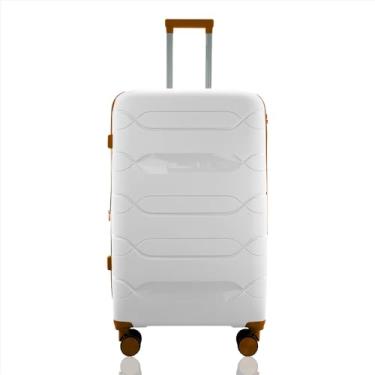 Imagem de Mala Grande Polipropileno Despachada Viagem Internacional Expansiva Rodas Duplas 360º Cadeado TSA Gladiador P1G Branco