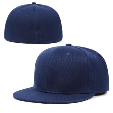 Imagem de YEKEYI Boné de beisebol com aba reta aba reta aba em branco topo alto moderno boné de beisebol em tom de leão chapéu de cowboy, Azul marino, 7 1/2