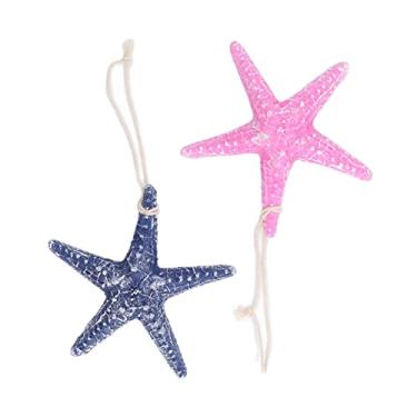 Imagem de Pssopp Starfish Decor 2Pcs Finger Starfish 13x13cm Dark Blue Finger Starfish Decorative Finger Starfish Ornament for Christmas Wedding Party Decor DIY Craft