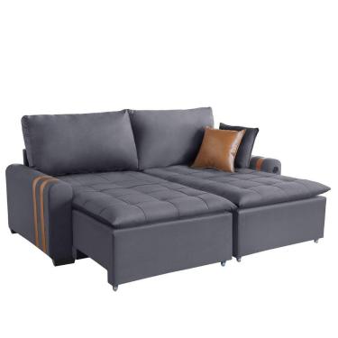 Imagem de Sofá Cama Retrátil e Reclinável Future 2 Lugares 2,10m com usb Ventricci