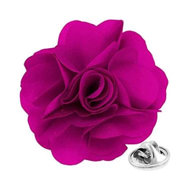 Imagem de Vittorio Vico Alfinete de lapela de flor sólida com botão formal masculino: pino de flores acessórios de terno pinos para terno ou smoking, 2.5" (6.36CM), Poliéster, não aplicável