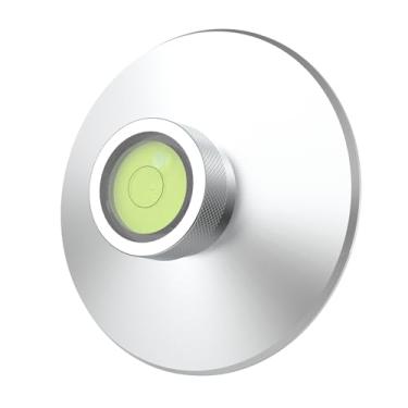 Imagem de Estabilizador de peso audiófilo com nível de bolha, nível de bolha, redutor de vibração de peso com base macia protetora para acessórios de disco de vinil (prata)