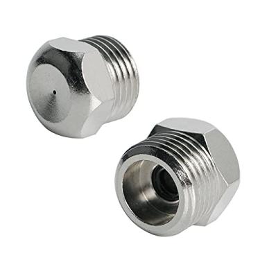 Imagem de Aopin Bocais de nebulizador de jardim de latão com orifício de 0,7 mm / 0,028 polegadas adequado para refrigeração ao ar livre, irrigação, fonte, injeção de nutrientes de cultivo, estufa, 2 peças