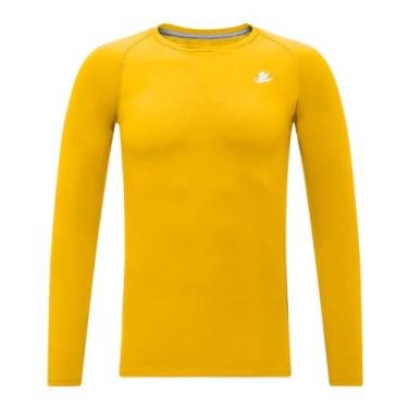 Imagem de DEVOROPA Camisa de compressão para meninos jovens manga longa futebol beisebol camiseta secagem rápida esportes camada base, Dourado, G