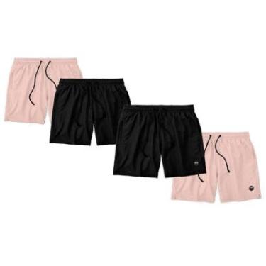 Imagem de Kit 4 Bermudas Life Lisa Short Liso Masculino Básico Mauricinho Tactel-Masculino