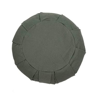 Imagem de Almofada de meditação de ioga, almofada de meditação Zabuton, almofada de ioga, assento de chão, capa de algodão orgânico com zíper, trigo sarraceno natural (【redondo】cinza)