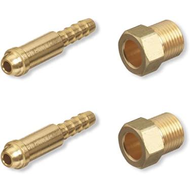 Imagem de Porca de argônio e bico x farpa de mangueira de 0,65 cm, encaixe de soldagem Mig Tig gás inerte, 2 conjuntos