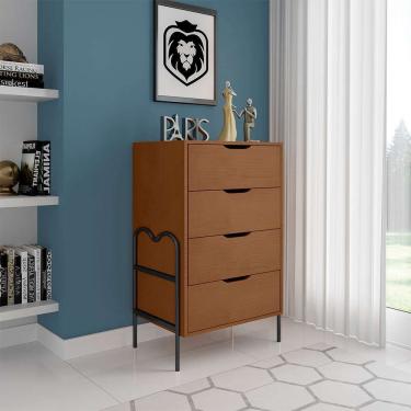 Imagem de cômoda oasis 4 gv preta e nature