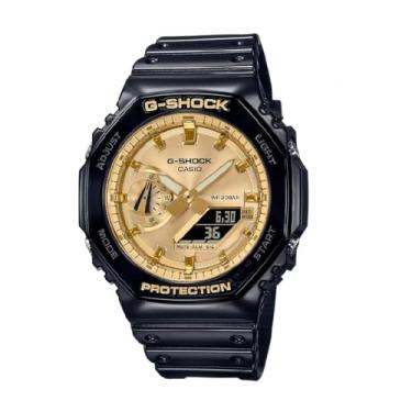Imagem de Relógio Masculino Casio G-Shock Anadigi Preto Dourado GA2100GB1ADR