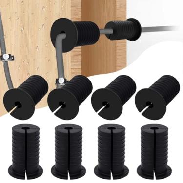 Imagem de MYZHRE Kit de roteamento de cabos Starlink com 10 peças para orifício de parede de 2,5 cm perfurado de silicone, ilhós, ilhós, ilhoses de parede Starlink para cabo Ethernet Starlink (ilhós preto-10)