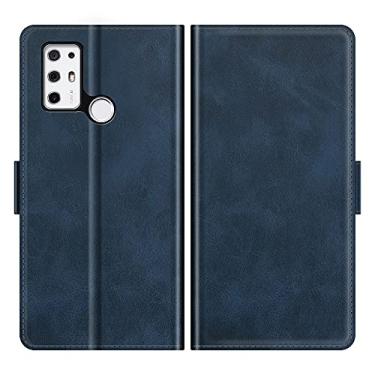 Imagem de Capa para Tone E21, carteira de couro PU premium estilo livro capa dobrável com suporte dobrável com compartimentos para cartão para capa de telefone Tone E21 (azul)