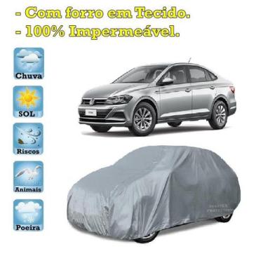 Imagem de Capa com forro cobrir carro Volkswagen Virtus 100% Impermeável Proteçã