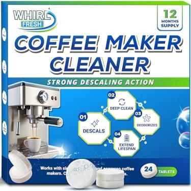 Imagem de Whirl Fresh Comprimidos descalcificantes para máquina de café – 24 unidades, comprimidos de limpeza de cafeteira compatíveis com todas as principais marcas, incluindo Breville, Nespresso, Keurig,