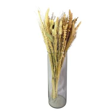 Imagem de Arranjo De Flores Secas Natural Alvejadas Com Vaso De Vidro - Inspira 