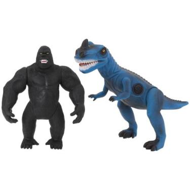 Imagem de Boneco Colecionável Dinopark - Dinossauro e Gorila Bee Toys - Bee Toys