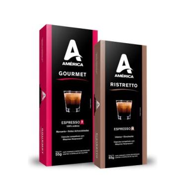 Imagem de Kit 20 Cápsulas de Café América Gourmet e Ristretto