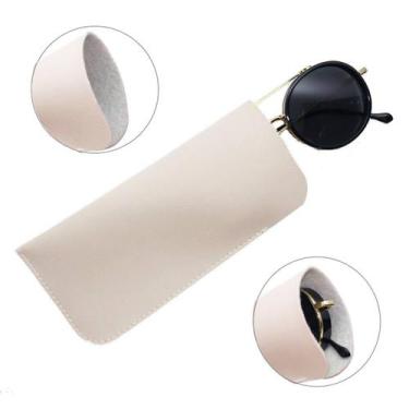 Imagem de Kit 50 Porta Oculos De Sol Capinha Estojo Em material ecológico Fino P
