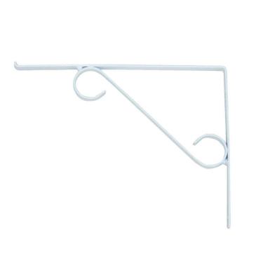 Imagem de Cantoneira Branca Suporte Mão Francesa Em S P/ Vidro 30X50Cm