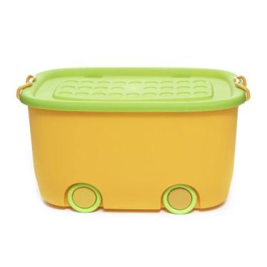 Imagem de Caixa Plástica Soft Neon Grande com Alça e Tampa 50 Litros - Momis Pet