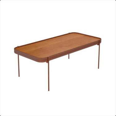 Imagem de Mesa de Centro G Melin 108x52 Nature Com Pes Metal Cobre Ofertamo