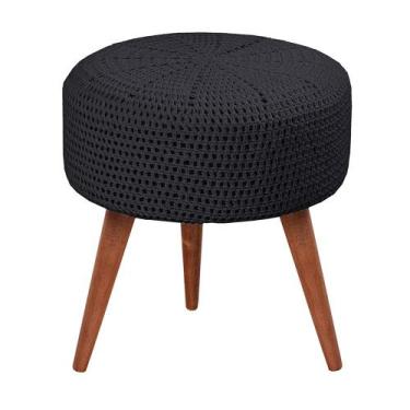 Imagem de Puff Banqueta Crochê Castellar Móbile, Preto