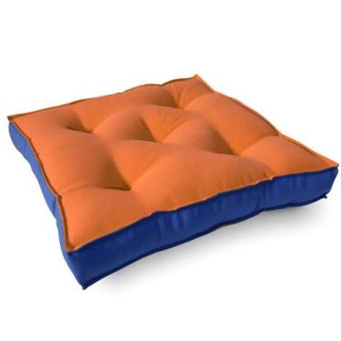 Imagem de Almofada Futton Turco Bicolor 42x42cm Laranja/Azul - FASTLAR