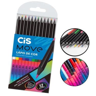 Imagem de Lápis De Cor Triangular Move Estojo Com 12 Cores - Cis