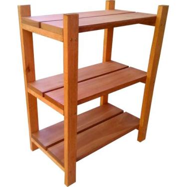Imagem de Estante Modular 3 Prateleiras Madeira Maciça 65x50x29 cm L12cm Pintada