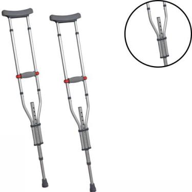 Imagem de Par de Muleta Axilar 3 em 1 Aluminio até 130kg Ajustavel Hidrolight