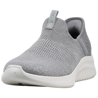 Imagem de Skechers Tênis feminino Hands Free Slip Ins Ultra Flex 3.0 Smooth Step, Cinza/azul claro, 9 Wide