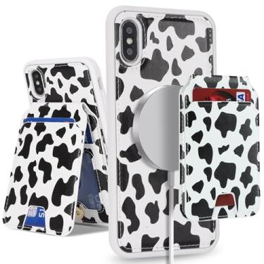 Imagem de SailorTech Capa para iPhone X/XS com suporte para cartão de crédito mag seguro, capa de couro para iPhone Xs para telefone carteira feminina compatível com mag segura carteira destacável 2 em 1 para