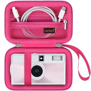 Imagem de Canboc Estojo de viagem para KODAK EKTAR H35/H35N/ M35/F9/ M38 câmera de filme de meia moldura, bolsa de câmera de apontar e fotografar, bolso de malha com zíper para filme, baterias, cabo USB,