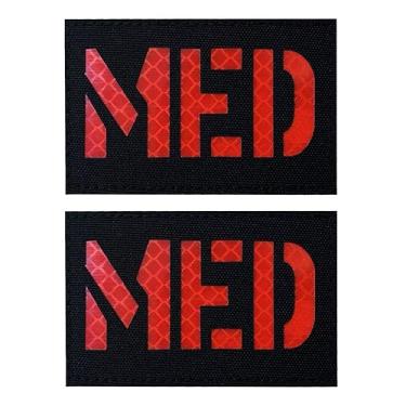 Imagem de Antrix 2 PÇS MED IR Infravermelho Refletivo Medic Patch Tático Médico EMT EMS e Paramédicos Patch para Médicos Enfermeiros Equipe Armband Jaquetas Roupas Bolsa EDC Kit de resgate de primeiros socorros