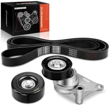 Imagem de A-Premium Kit de transmissão de correia serpentina do motor compatível com veículos Chevy, GMC, Cadillac e Hummer - 2002-2008 - Silverado Express 1500 2500 3500, Suburban, Tahoe, Savana, Yukon, H2,