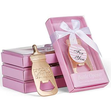 Imagem de 24 peças de abridores de garrafa Poppin para lembrancinhas/lembranças de chá de bebê, decorações de chá de bebê, aniversário, lembrança de festa de revelação de gênero e suprimentos de lembrança (24,