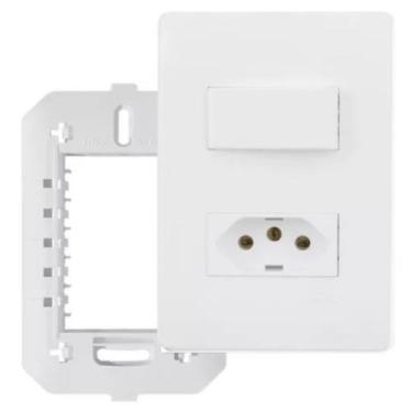 Imagem de Kit 5 Conjunto Interruptor Simples + Tomada 10a Habitat 2100 - FAME