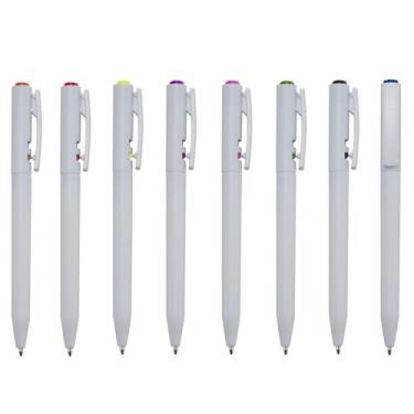 Imagem de Canetas Lisa Para Personalizar Mod: Safira 1099 Branca Aciona. Colorid