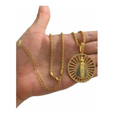 Imagem de Cordão 5mm Baiano Feminino + Pingente Banhado A Ouro 18k - ToJoia18k