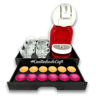 Imagem de Porta Cápsulas Bandeja Decorativa Mdf Café Dolce Gusto Preto - JKVERAS