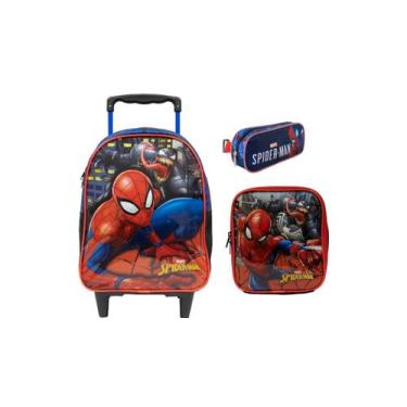 Imagem de Kit Escolar Spider Man Mochila de Rodas + Lancheira + Estojo - Xeryus