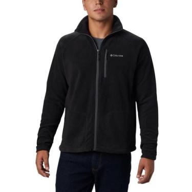 Imagem de Jaqueta Fleece Columbia Masculina Fast Trek II Gola Alta Preta, P, Pre