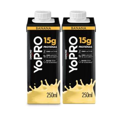 Imagem de Kit 2 YoPRO Bebida Láctea UHT Banana 15g de proteínas 250ml - Danone