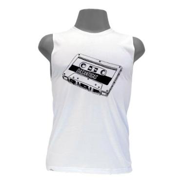 Imagem de Camiseta regata masculina - Fita K7. - DASANTIGAS, Branco, Branco, G