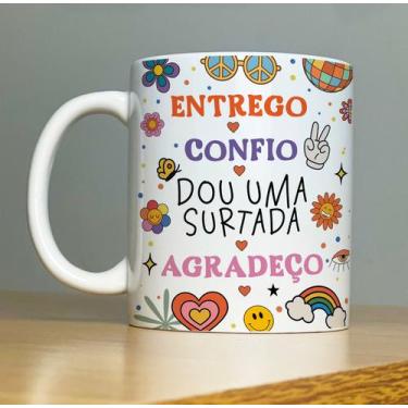 Imagem de Caneca de Cerâmica  Entrego, confio, sou uma surtada e agradeço - BC