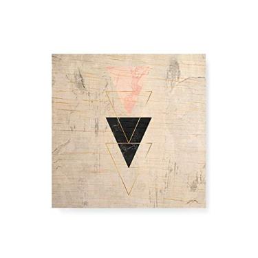 Imagem de Arte Maníacos Quadro decorativo com moldura caixa branca em Madeira - Triangulos Concreto 2 - 30x30cm